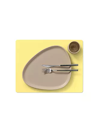 LIND DNA | Leder-Platzset "Nupo" eckig 35x45cm | gelb